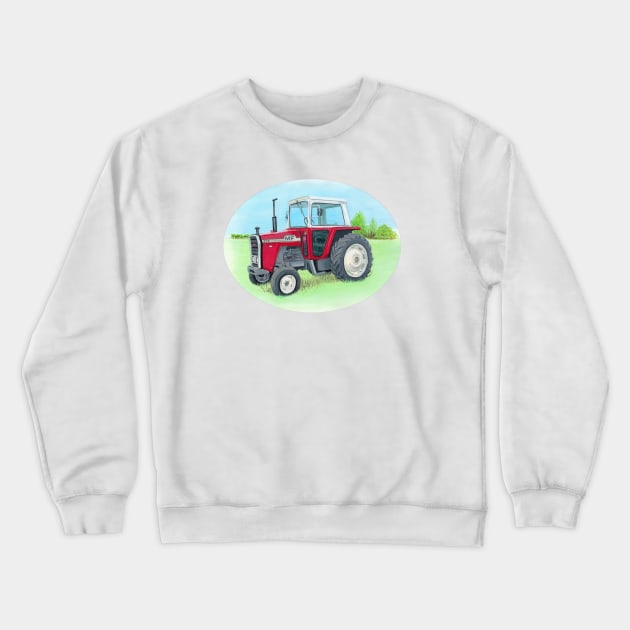 Tractor in Field Crewneck Sweatshirt by Sandra Warmerdam